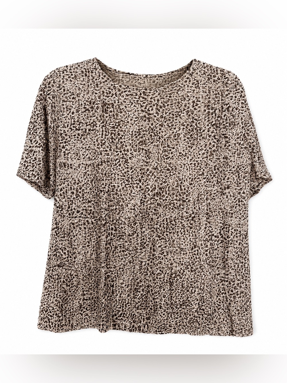 Rails Davie Leopard Print Oversized Loose Linen Blend T-Shirt Size XS